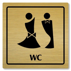 WC společné, 100x100mm, zlatá, Arizona